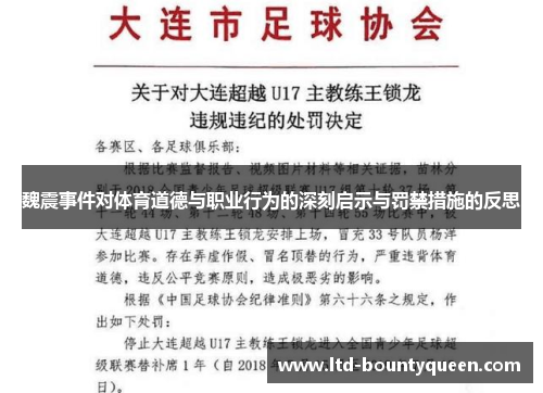 魏震事件对体育道德与职业行为的深刻启示与罚禁措施的反思